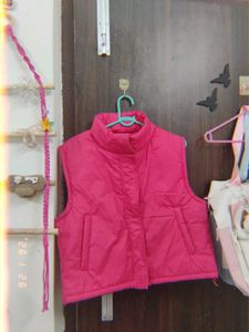 Pink Sleeveless Padded Vest🩷