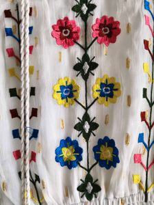 Boho Embroidered White Maxi Dress