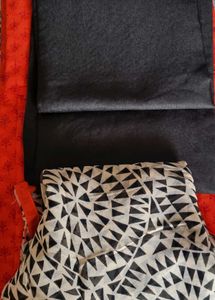 Red And Black Prnt Salwar Kameez UNStitched Fabric