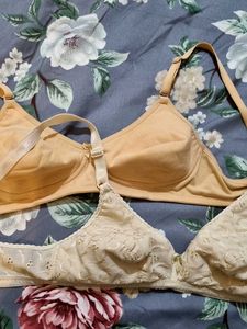 Non-padded Cotton Beige Bras