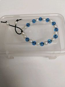 Beaded Bracelet - Blue & White