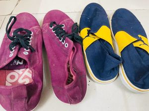 2 Pairs Pf Canvas Casual Shoes