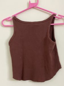 Brown Ribbed Tank