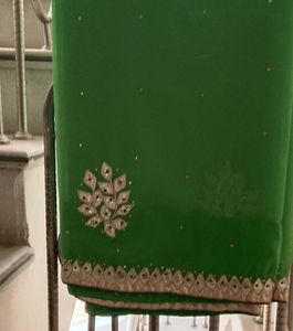 Jaipuri Gotta Patti Work Saree With Blouse