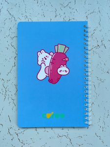 Cute Blue Cartoon A5 Diary + Free Pen