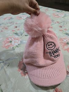 Pink  woollen cap