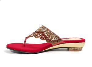 Red Embellished Flats