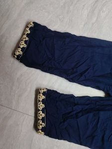 Navy Blue Embroidery Kurti