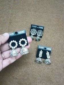 Combo of 3 Fashion Jhumka Earrings