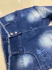 Embroidered Denim Capris