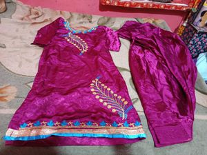 Purple Embroidered Salwar Suit