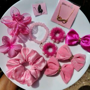 Pink Hair Accessory Set