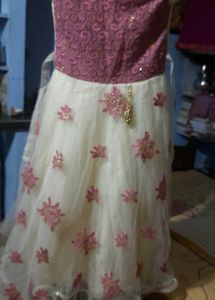 Girls Pink and White Party Dress