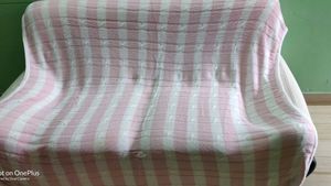 Pink & White Striped Throw Blanket