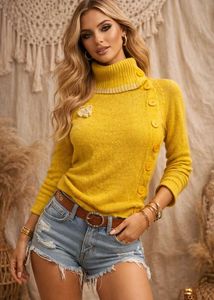 🎁Buy1 Get1 Free Yellow Turtleneck Sweater (