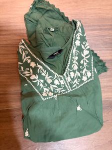 Embroidered Green Top