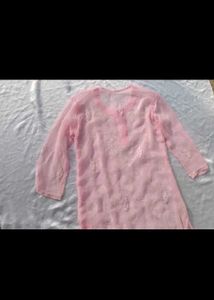 Pink Chikankari Kurta