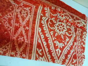 Red & White Patterned Scarf
