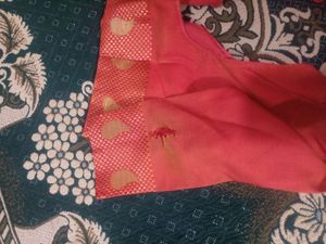 Cotton Mustard Colour Sari
