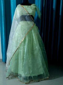 Elegant Mint Green Lehenga Choli Set