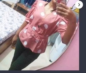 Neo Queen Pink Polka Dot Top For Girls