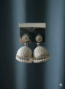 Silver Jhumka Earrings