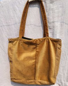 Bright yellow upcycled velvet carry bag ♻️💛