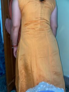 Orange Sleeveless Kurta