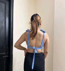 Shein Polka Dot Bralette Tie Shoulder Top