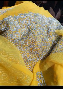 Beautiful yellow saree