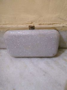 Silver Glitter Clutch