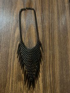 Edgy Black Spike Necklace