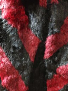 Real fur dark red vest