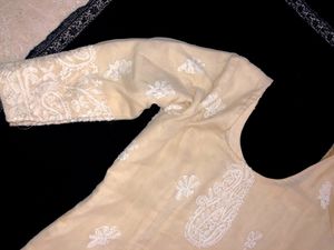 Beautiful Beige Suit Thread Work