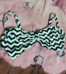Black And White Bikini Top