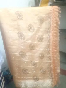Elegant Peach Saree
