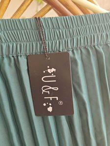 Green Pleated Skirt