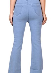 Frayed Hem Light Wash Flare Jeans
