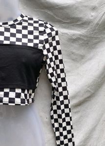 Black Checked Top