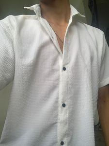 White Cotton Fabric Shirt