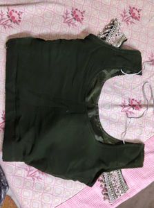 Green Sequin Lehenga Choli Set