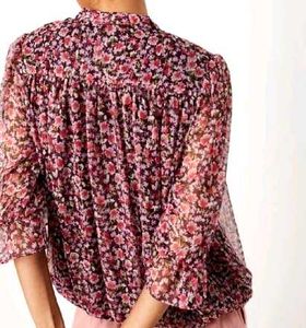 Floral Sleeve Purple Top