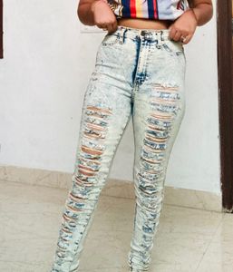 Branded Full Ripped Jeans For Woman