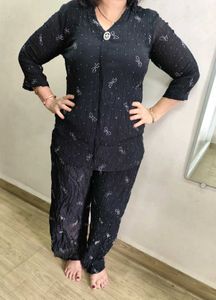 Black Printed Co-ord Set