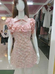 Pink Ruffle Mini Dress