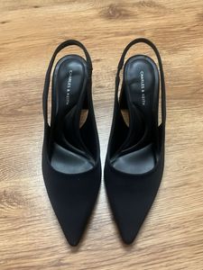 Charles & Keith Black Slingback Heels
