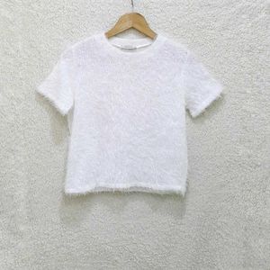 Zara White Fur Top