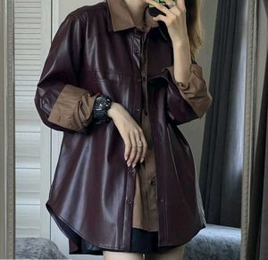Solid PU Leather Look  CASUAL Jacket