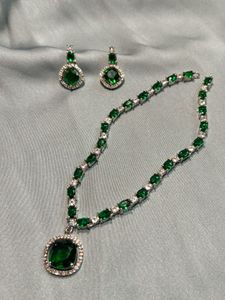 American Diamond Emerald Green Jewellery