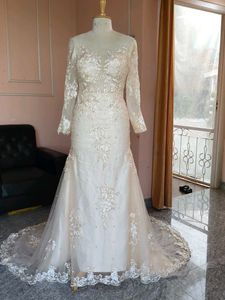 Elegant Lace Trending Champagne Wine Wedding Gown